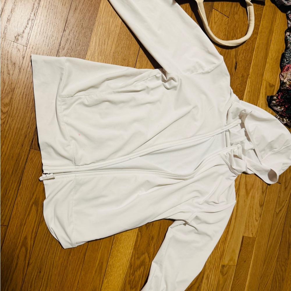 Uniqlo Kids White Hooded Raincoat